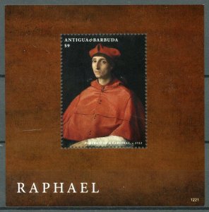 Antigua & Barbuda Art Stamps 2013 MNH Raphael Portrait Cardinal Paintings 1v S/S