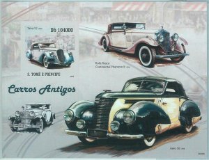 M1593 - S TOME & PRINCIPE,  2009 IMPERF stamp  SHEET: Auto, Cars, Rolls Royce