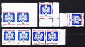 MOstamps - US Group of Mint OG NH Official Stamps (8 stamps) - Lot # HS-E790