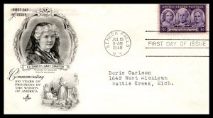 US 959 Progress For Women Artcraft Typed FDC