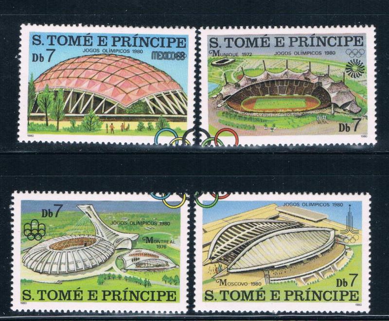 Saint Thomas and Prince Islands 572a-d MNH set Olympic Venues (GI0441)+