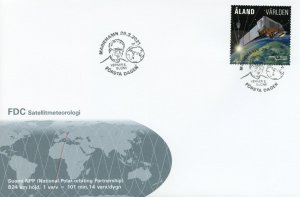 Aland 2021 FDC Satellites Stamps Satellite Meteorology Suomi NPP Space 1v Set