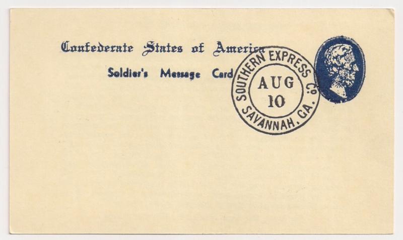 Rare Confederate States America postal card 1960 era repro