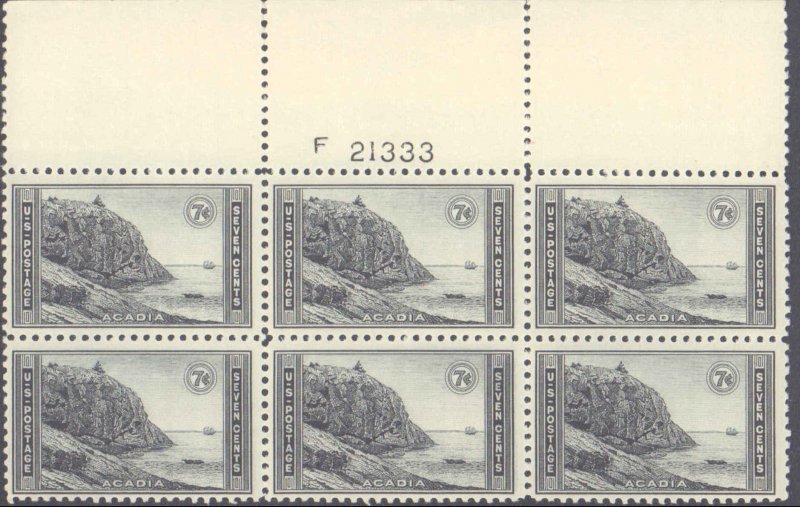 United States #746, Complete Set, Plate Block of 6, 1934, Never Hinged