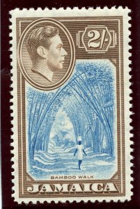 Jamaica 1938 KGVI 2s blue & chocolate MLH. SG 131. Sc 108.