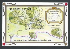 St. Lucia #1017 NH Battle of Rabot Bi-Cent. SS