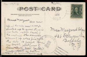 USA 1908 ALICE to DUMONT Colorado DPO Double Doane Cover 94273