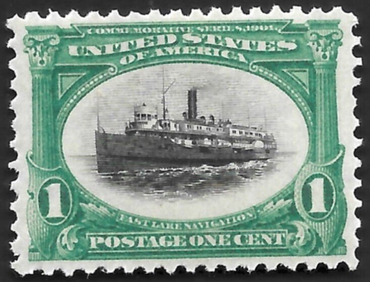 US 1901 Pan American Expo, #294, 5¢, Green & Black, PSE, VF-XF 85, MNH, SMQ $70 