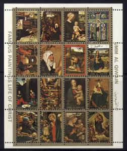 Ajman State UMM AL Qiwain Life of Christ Miniature Sheet - CTO