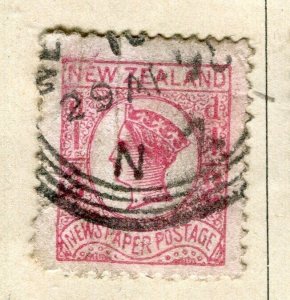 NEW ZEALAND; 1880s classic QV Side Facer issue fine used 1d. value