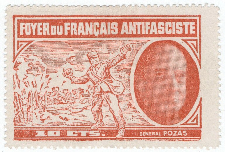(I.B) Spain Civil War Cinderella : French Anti-Fascist Fund 10c (General Pozas)
