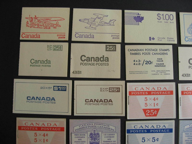 Canada 31 different (Ut varieties) 70s and back complete booklets check them out