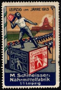 1913 Germany Poster Stamp Leipzig In 1913 M. Schmeisser's Food Factory L...