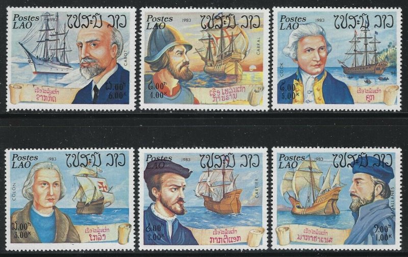 Laos 1983 European Explorers set Sc# 487-92 NH