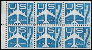 US #C51a 7c Airmail Booklet Pane, VF mint never hinged, Post Office Fresh!   ...