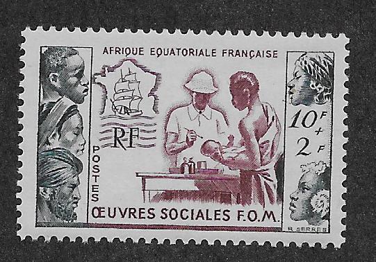 FRENCH EQUATORIAL AFRICA SC# B39  FVF/MOG    1950