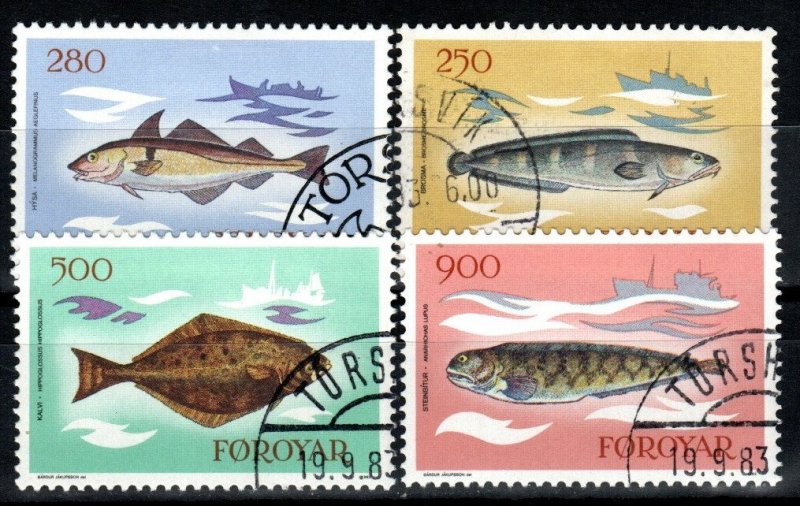 Faroe Islands #97-100  F-VF Used CV $5.60 (X8610)