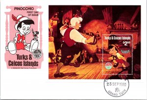 Turks & Caicos Isl FDC 1980 - Christmas Cover Pinocchio - Grand Turk - F64998