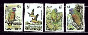 St Lucia 902-05 MNH 1983 Birds (W.W.F.)