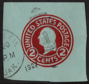 SC#U432 2¢ Washington Cut Square (1916) Used