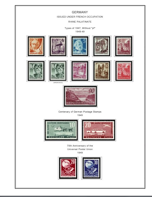 COLOR PRINTED OCCUPIED GERMANY 1945-1949 STAMP ALBUM PAGES (50 illustr. pages)