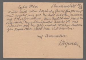 1942 Germany Theresienstadt Ghetto postcard Cover to Mira Kofman