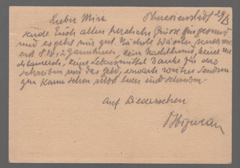 1942 Germany Theresienstadt Ghetto postcard Cover to Mira Kofman