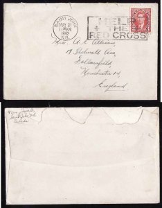 Canada-cover #6711 - 3c KGVI mufti to England - Saint John,NB-May 21 1942- 3c fr