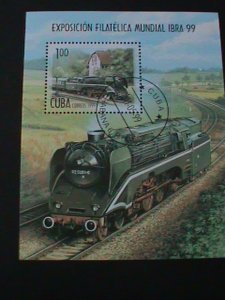 ​CUBA-1999-SC#4006- IBRA'99-WORLD.STAMP SHOW-NURENBERG-CTO S/S VF LAST ONE