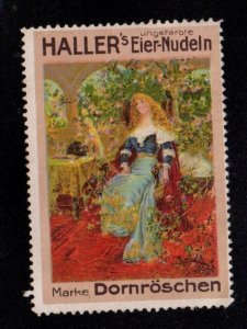 German Advertising Stamp - Haller's Egg Noodles - Sleeping Beauty