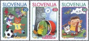 Slovenia 2000 MNH Stamps Scott 391-393 Children Book Illustrations Animals Sport