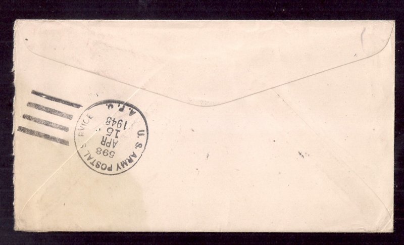 WORLD WAR II PILOT MISSING #C25 cover RETURNED w sender's annotations 1945
