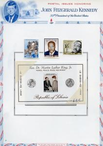 LIBERIA MARTIN LUTHER  KING, JR  SET & S/S IMPERFORATED  MINT HINGED