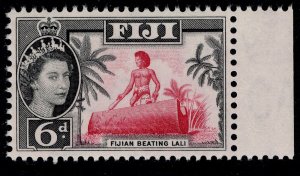 FIJI QEII SG314, 6d carmine & black, NH MINT.