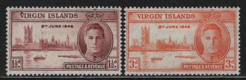 VIRGIN ISLANDS, 88-89, HINGED, 1946 Peace issue