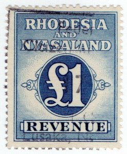 (I.B) Rhodesia & Nyasaland Revenue : Duty Stamp £1