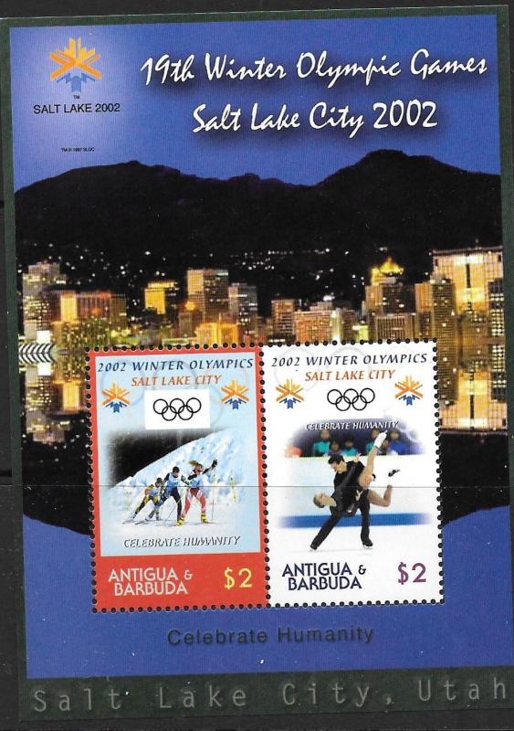 ANTIGUA SGMS3584 2002 WINTER OLYMPIC GAMES    MNH