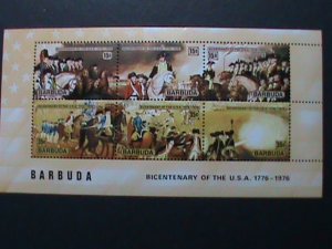 ​BARBUDA 1976- BICENTENARY OF AMERICAN REVOLUTIONARY MNH S/S #1 VERY FINE