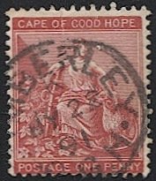 CAPE OF GOOD HOPE 1885 Sc 43  1d Hope Used VF,  Kimberley cancel