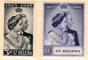St. Helena 1948 Silver Wedding Issue Scott # 130 & 131 - MNH
