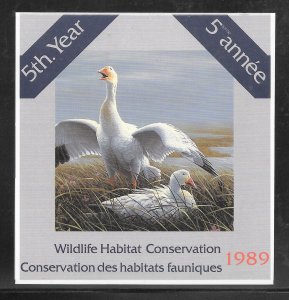 Canada Just Fun Covers #FWH5 MNH 1989 Wildlife Conservation Booklet (my2921)