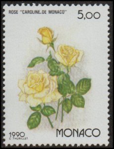 Monaco 1710 - Mint-NH - 5fr Caroline of Monaco Rose (1990) (cv $2.50)