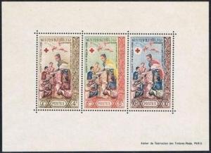 Laos 87a sheet,MNH.Michel Bl.32. Red Cross-100,1963.Queen Khamphouy.