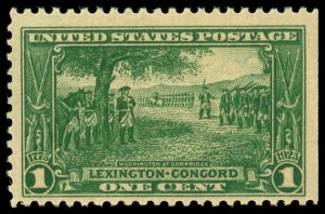 US Sc 617 F-VF/MNH - 1925 1¢ Green - Lexington-Concord Issue