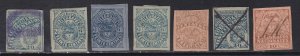 Colombia Telegraph Stamps, Used, Lot of 7