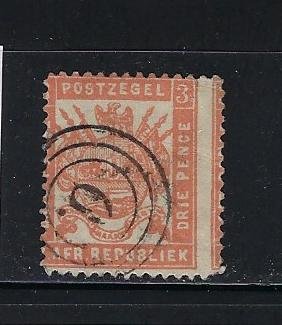 TRANSVAAL- SCOTT #120 1883 3P (RED) PERF 12- USED