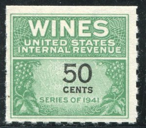 RE139   50c Internal Revenue: Wines Series of 1941 Unused