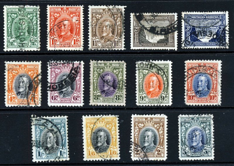 SOUTHERN RHODESIA King George V 1931-37 Definitive Issue SG 15 to SG 27 VFU