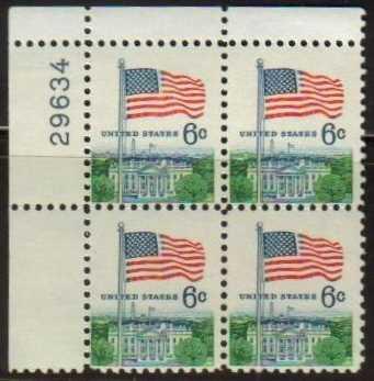 *USA Scott 1338 Plate Block (6 cents) MNH