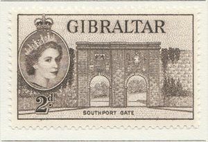 1953 British Colony Gibraltar 2d MH* Stamp A28P47F30420-